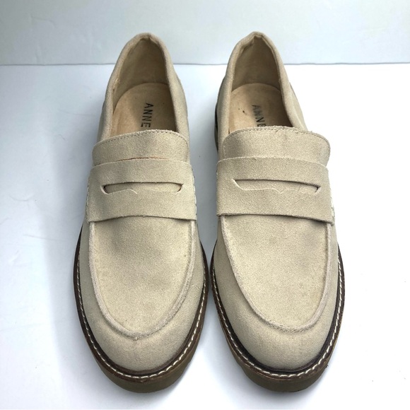 Anne Klein Women's Emmylou Loafer Flat 7.5 M Beige Suede Upper Leather - Picture 3 of 16